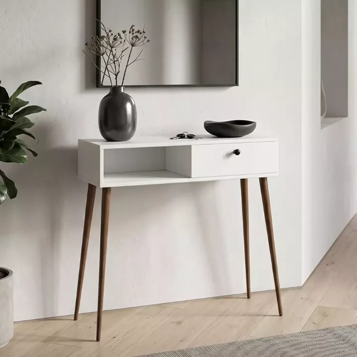 Κονσόλα Napoli Megapap χρώμα λευκό 90x29x88εκ.