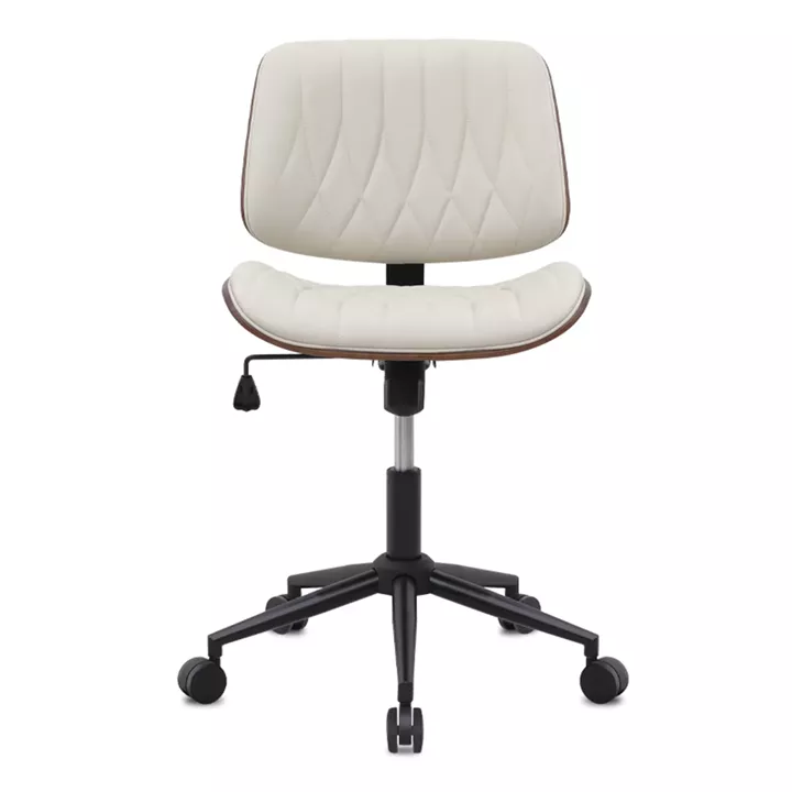 Καρέκλα γραφείου Corina Megapap από τεχνόδερμα χρώμα ανοιχτό μπεζ 60x65x82/92εκ.