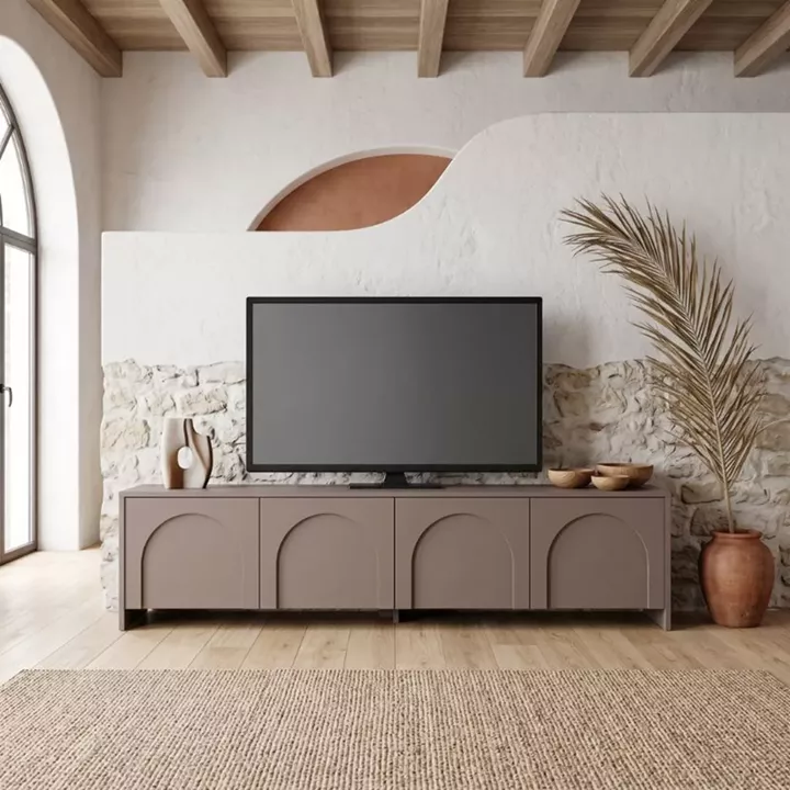 Έπιπλο τηλεόρασης Aurelia Megapap χρώμα μόκα 180x32x45εκ.