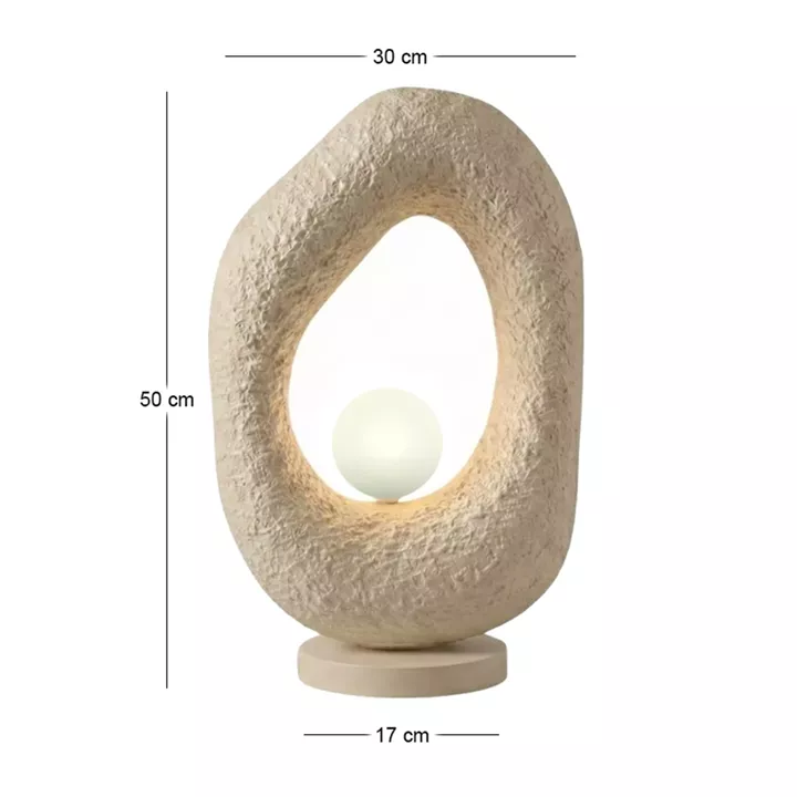 Φωτιστικό επιτραπέζιο Zoga Megapap G9 fiberglass μονόφωτο χρώμα εκρού 30x17x50εκ.