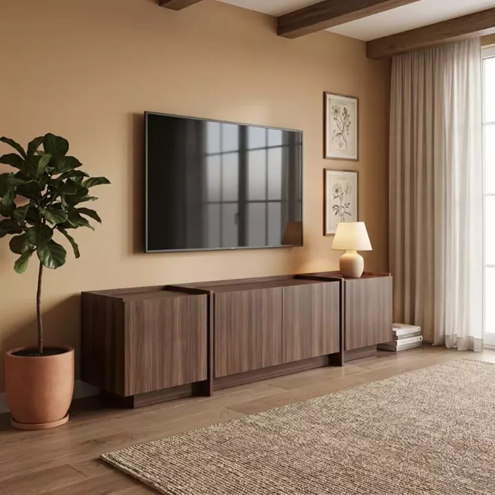 Έπιπλο τηλεόρασης Dorma Megapap χρώμα καρυδί 180x35x46,2εκ.
