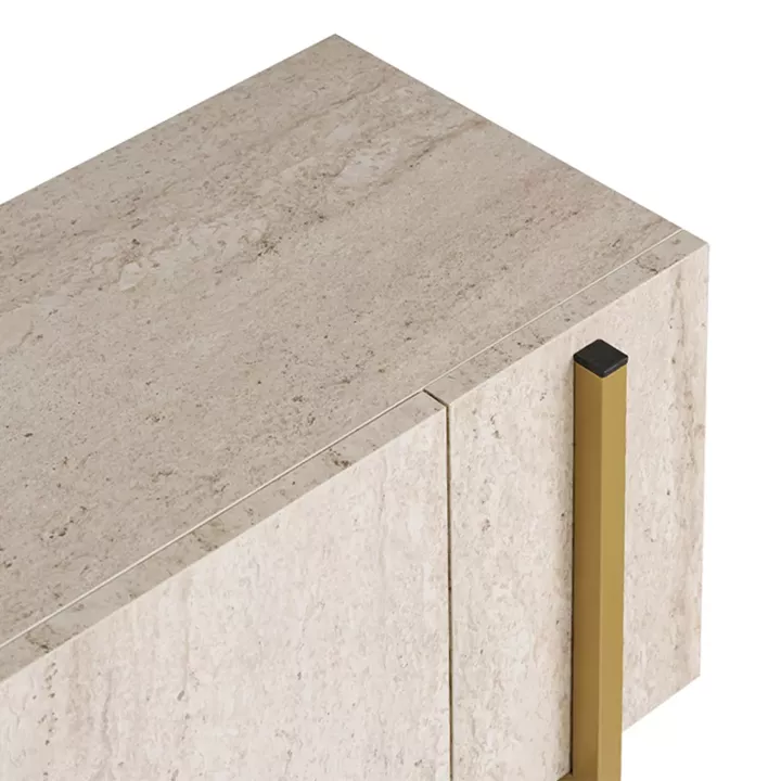 Έπιπλο τηλεόρασης Nexus Megapap χρώμα travertine - χρυσό 180x30x45,5εκ.