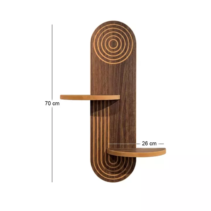 Ραφιέρα τοίχου Artwill Megapap Mdf χρώμα wenge 46x13x70εκ.
