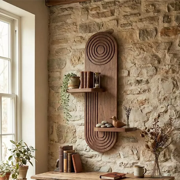 Ραφιέρα τοίχου Artwill Megapap Mdf χρώμα wenge 46x13x70εκ.