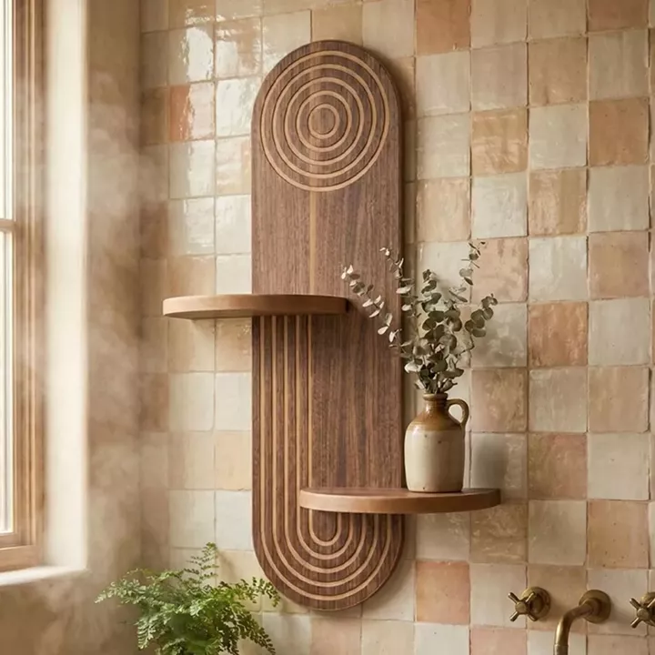 Ραφιέρα τοίχου Artwill Megapap Mdf χρώμα wenge 46x13x70εκ.