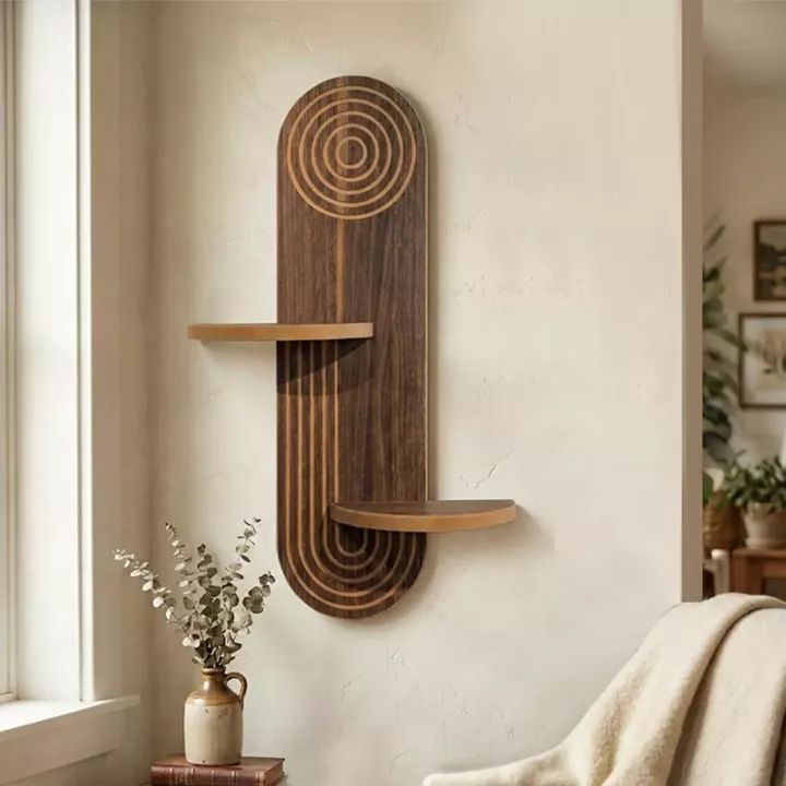 Ραφιέρα τοίχου Artwill Megapap Mdf χρώμα wenge 46x13x70εκ.