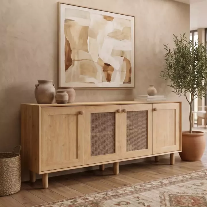 Μπουφές Bohemian Megapap χρώμα φυσικό οξιάς 180x40x75εκ.