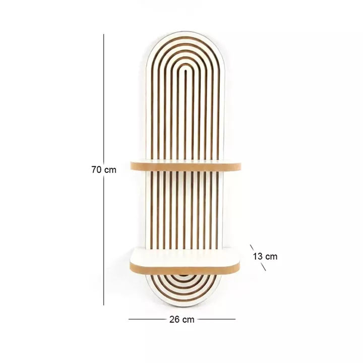 Ραφιέρα τοίχου Artwill Megapap Mdf χρώμα λευκό - oak 26x13x70εκ.