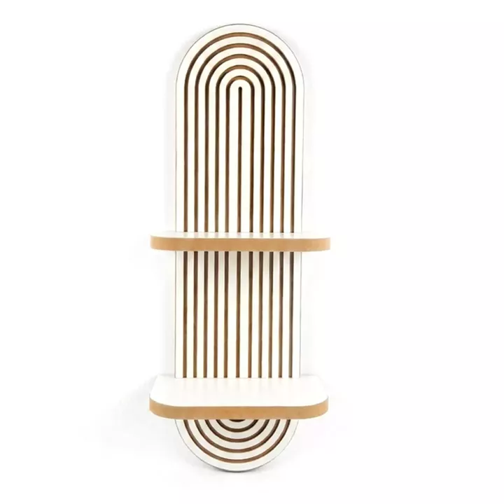 Ραφιέρα τοίχου Artwill Megapap Mdf χρώμα λευκό - oak 26x13x70εκ.