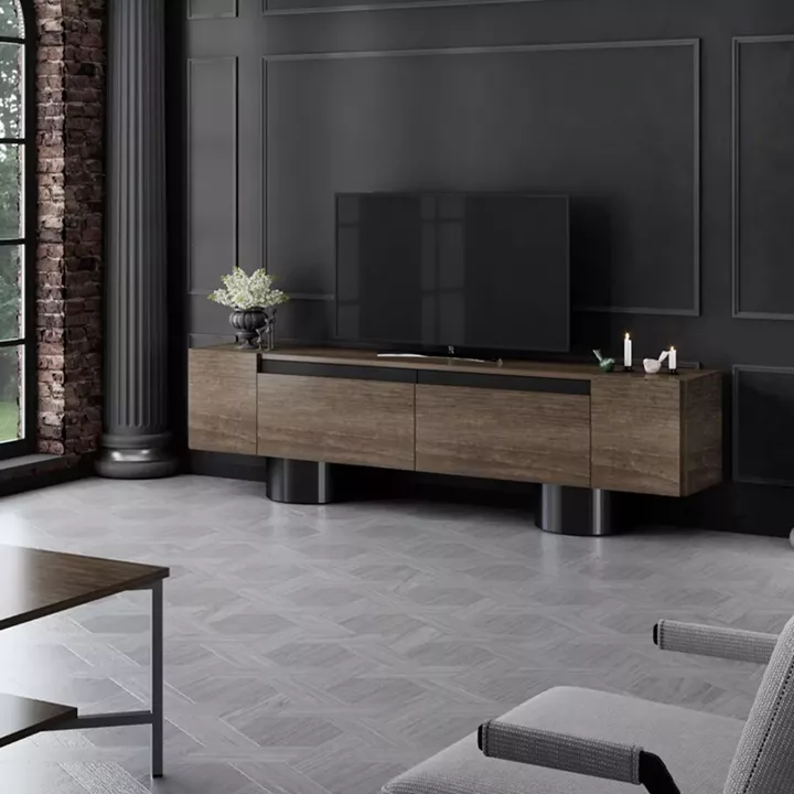 Έπιπλο τηλεόρασης Haven Megapap χρώμα καρυδί 180x30x50εκ.