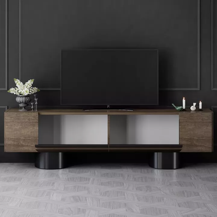 Έπιπλο τηλεόρασης Haven Megapap χρώμα καρυδί 180x30x50εκ.