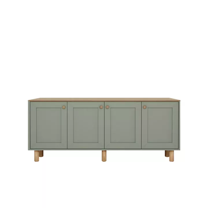 Μπουφές Bohemian Megapap χρώμα πράσινο - φυσικό οξιάς 180x40x75εκ.