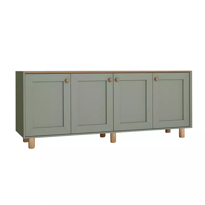Μπουφές Bohemian Megapap χρώμα πράσινο - φυσικό οξιάς 180x40x75εκ.