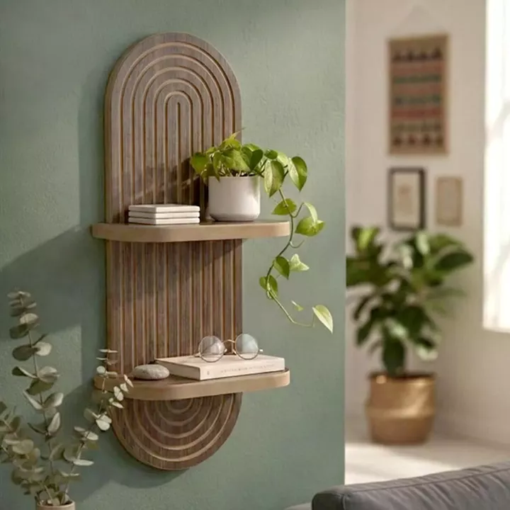 Ραφιέρα τοίχου Artwill Megapap Mdf χρώμα wenge 26x13x70εκ.