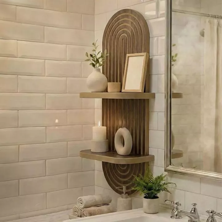 Ραφιέρα τοίχου Artwill Megapap Mdf χρώμα wenge 26x13x70εκ.