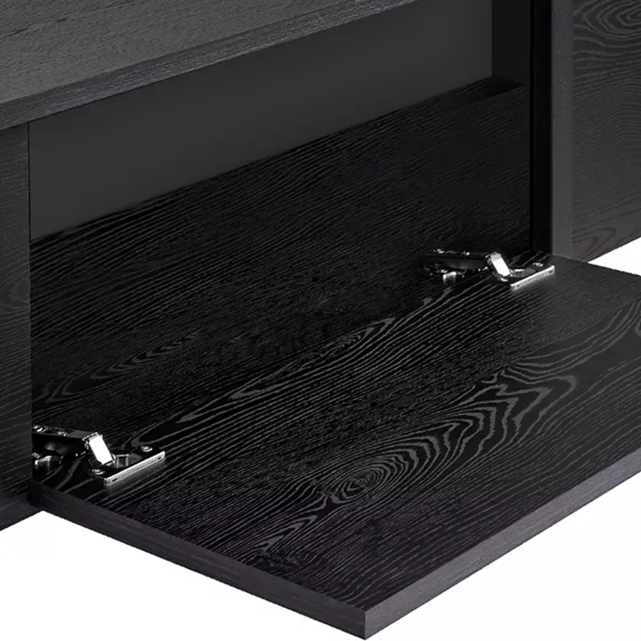 Έπιπλο τηλεόρασης Luxe Megapap χρώμα black wood 180x30x50εκ.