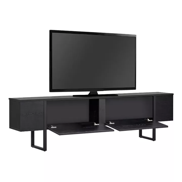 Έπιπλο τηλεόρασης Luxe Megapap χρώμα black wood 180x30x50εκ.