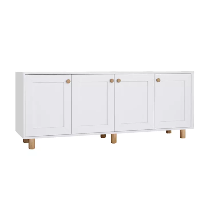 Μπουφές Bohemian Megapap χρώμα λευκό - φυσικό οξιάς 180x40x75εκ.