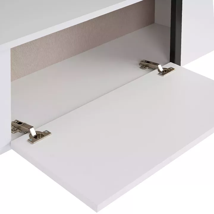 Έπιπλο τηλεόρασης Luxe Megapap χρώμα λευκό - μαύρο 180x30x50εκ.