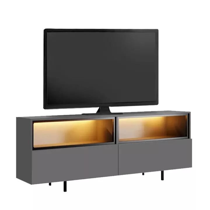 Έπιπλο τηλεόρασης Eco Megapap με Led Rgb χρώμα ανθρακί 180x32x67εκ.