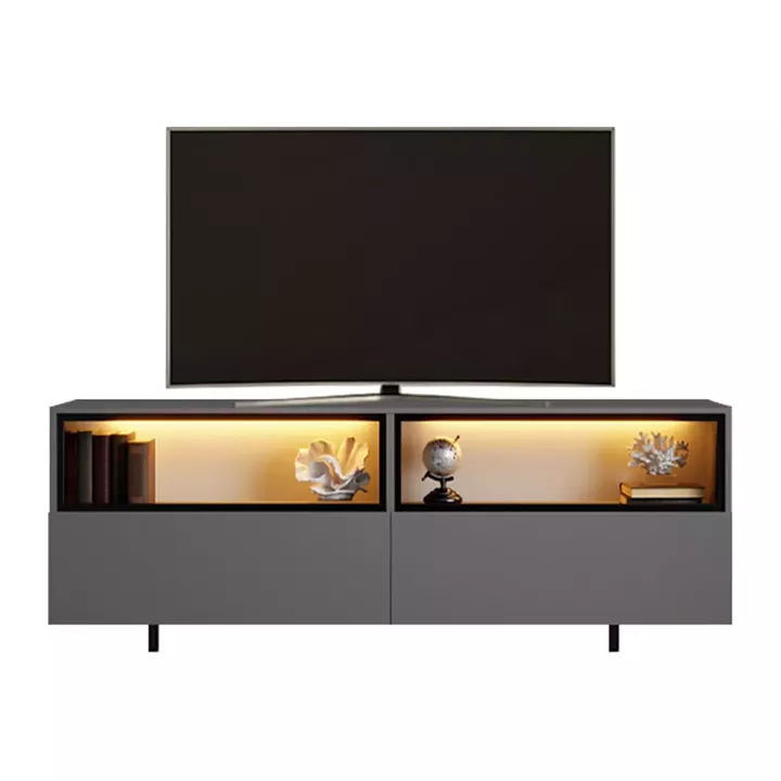 Έπιπλο τηλεόρασης Eco Megapap με Led Rgb χρώμα ανθρακί 180x32x67εκ.