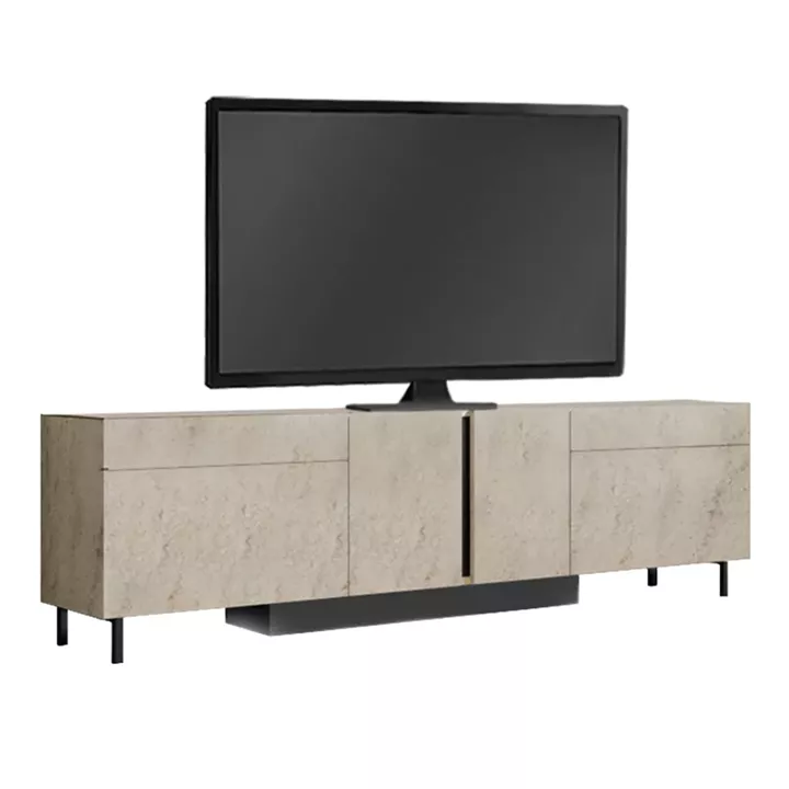 Έπιπλο τηλεόρασης Arlen Megapap με Led Rgb χρώμα travertine 180x32x50εκ.