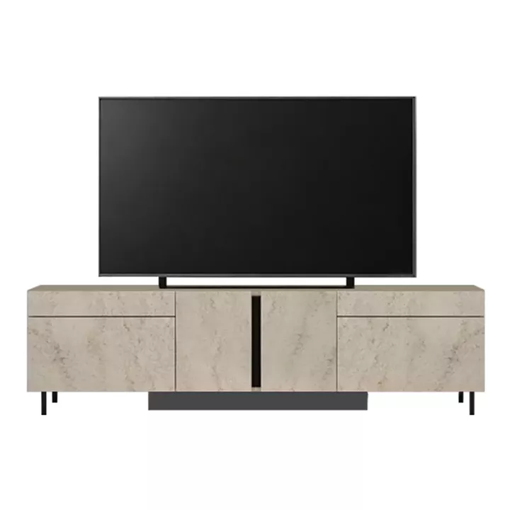 Έπιπλο τηλεόρασης Arlen Megapap με Led Rgb χρώμα travertine 180x32x50εκ.