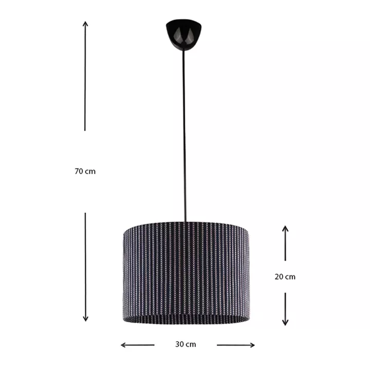 Φωτιστικό οροφής Sansa Megapap E27 υφασμάτινο μονόφωτο χρώμα μαύρο 30x30x70εκ.