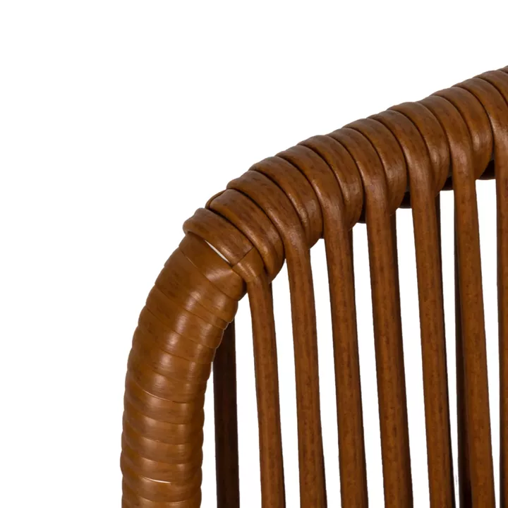 Πολυθρόνα Κήπου ArteLibre BLUENILE Λευκό/Καφέ Αλουμίνιο/Rattan 49x42x81cm