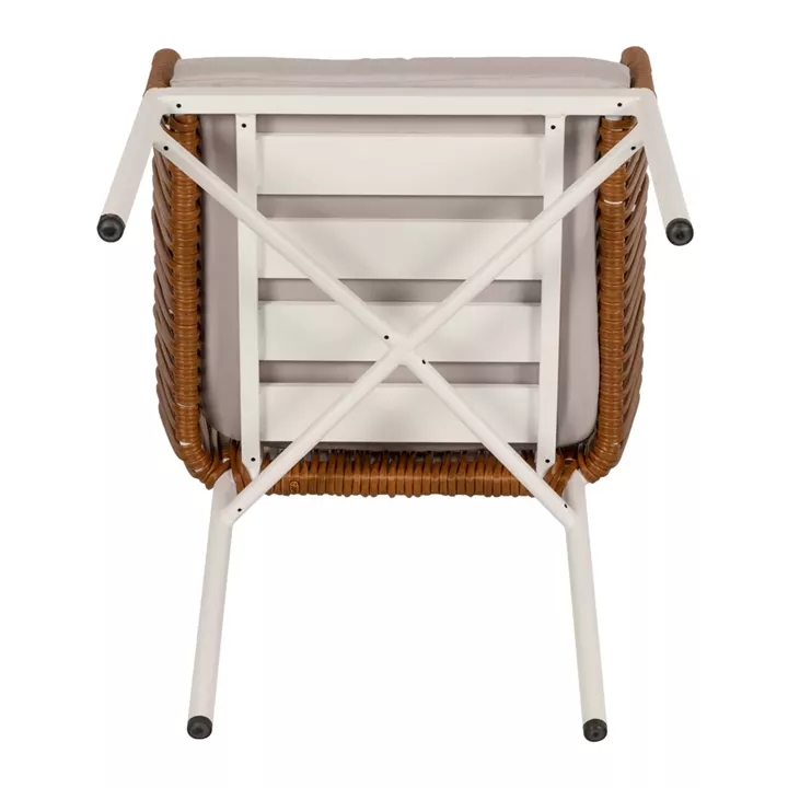 Πολυθρόνα Κήπου ArteLibre BLUENILE Λευκό/Καφέ Αλουμίνιο/Rattan 49x42x81cm