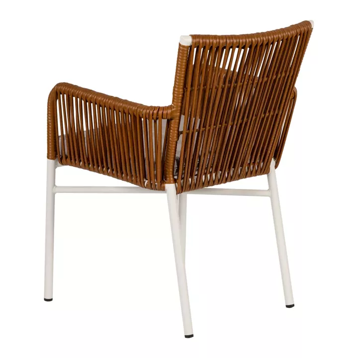 Πολυθρόνα Κήπου ArteLibre BLUENILE Λευκό/Καφέ Αλουμίνιο/Rattan 49x42x81cm