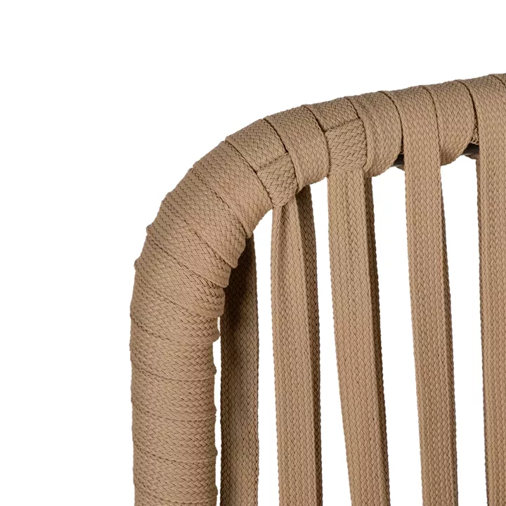 Σκαμπό ArteLibre KINTAMPO Μπεζ/Μαύρο Αλουμίνιο/Rattan 55x58x108cm