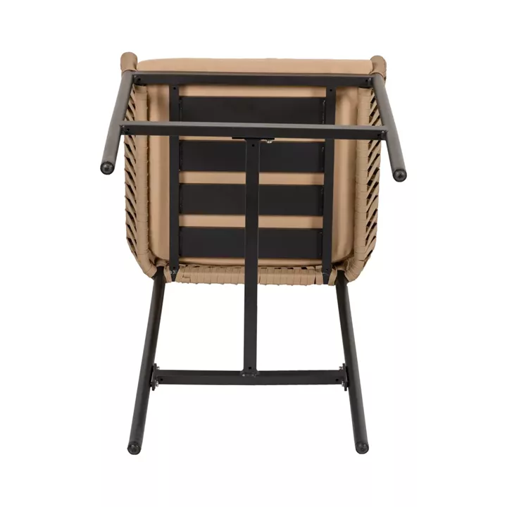 Σκαμπό ArteLibre KINTAMPO Μπεζ/Μαύρο Αλουμίνιο/Rattan 55x58x108cm