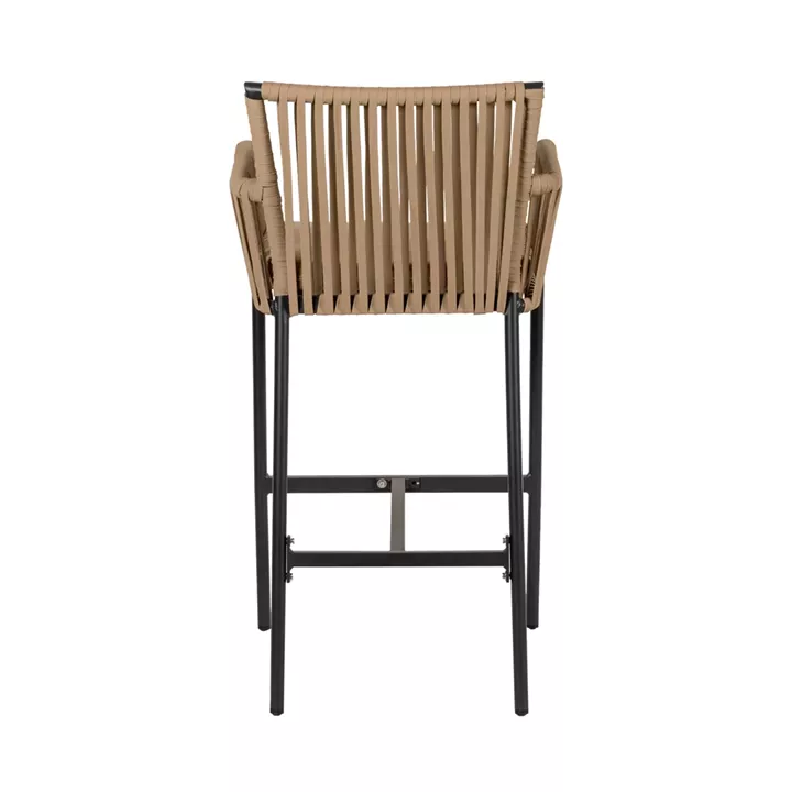 Σκαμπό ArteLibre KINTAMPO Μπεζ/Μαύρο Αλουμίνιο/Rattan 55x58x108cm