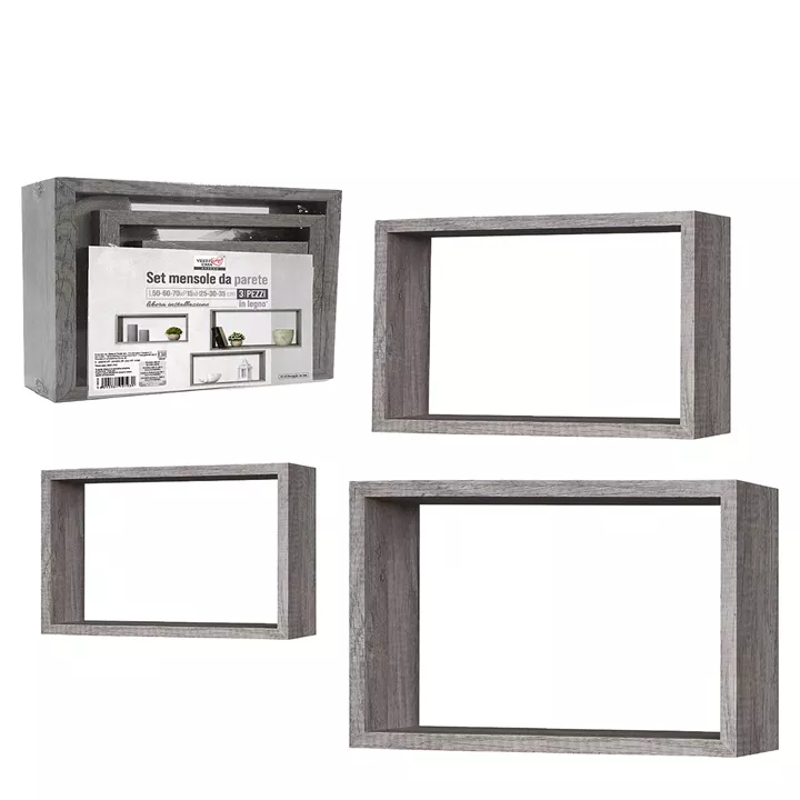 Σετ Ράφια Κύβοι Δρυς Ξύλο 3Τμχ