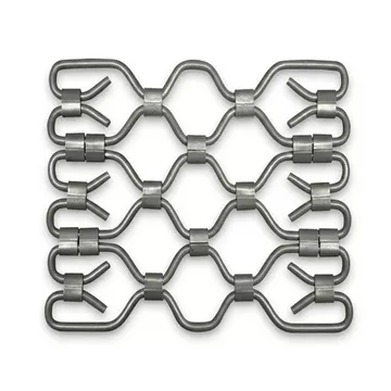 Άβαφο γαλβανιζέ δικτυωτό ρολό ασφαλείας με μικρό μάτι 5,5x6,5 εκ., κατάλληλο για καταστήματα, βιτρίνες και επαγγελματικούς χώρους.