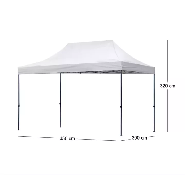 Κιόσκι - Gazebo Bari Megapap πτυσσόμενο μεταλλικός σκελετός - αδιάβροχο ύφασμα χρώμα λευκό 3x4,5x3,20m.