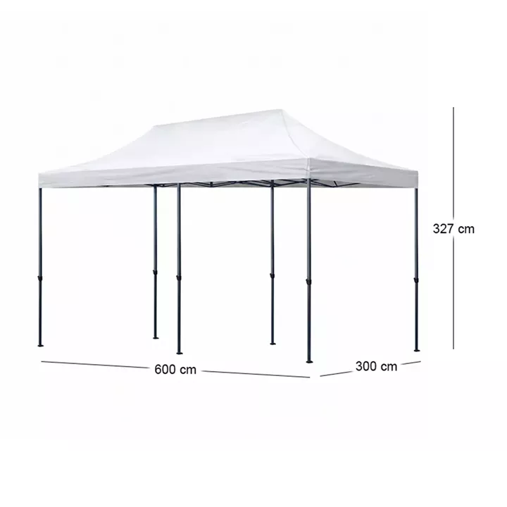 Κιόσκι - Gazebo Bari Megapap πτυσσόμενο μεταλλικός σκελετός - αδιάβροχο ύφασμα χρώμα λευκό 3x6x3,27m.
