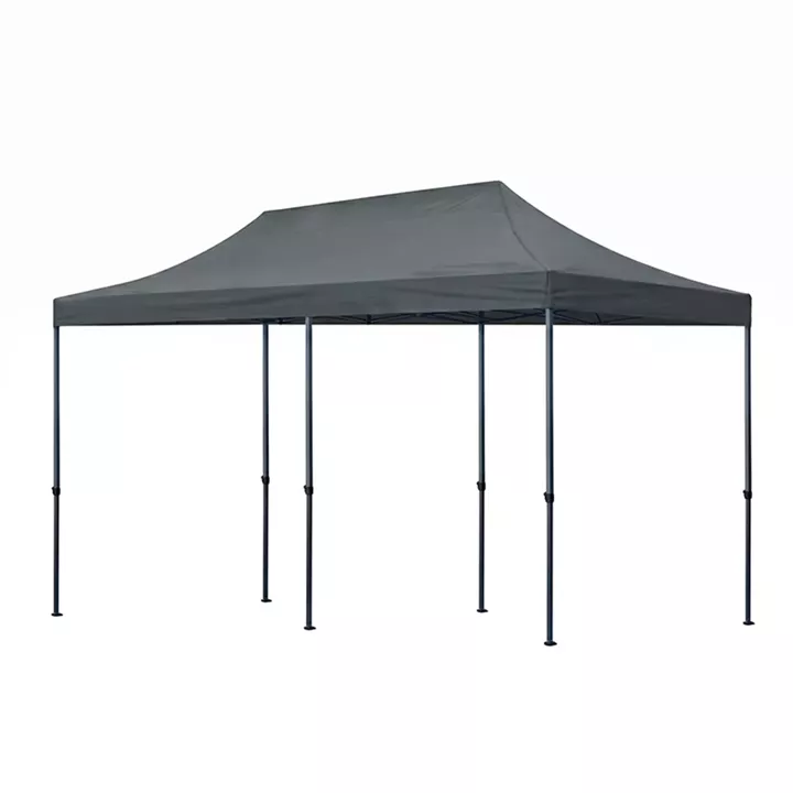 Κιόσκι - Gazebo Bari Megapap πτυσσόμενο μεταλλικός σκελετός - αδιάβροχο ύφασμα χρώμα γκρι 3x6x3,27m.