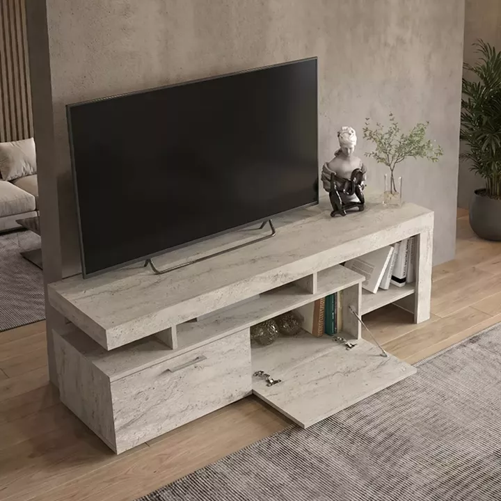 Έπιπλο τηλεόρασης Acnes Megapap χρώμα travertine 160x40x53εκ.