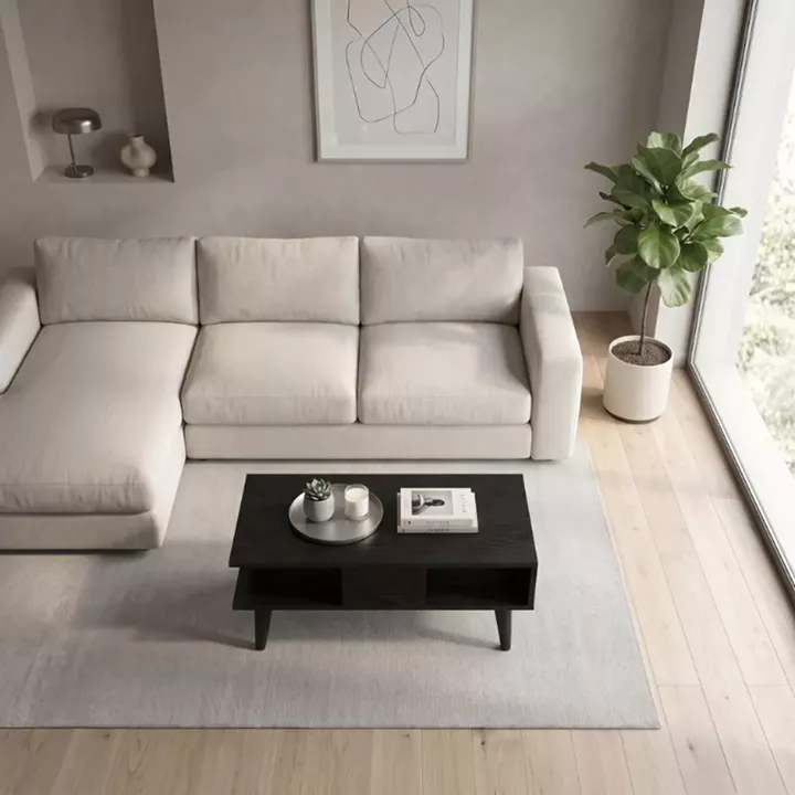 Τραπεζάκι σαλονιού Andros Megapap χρώμα sencron black 90x54x39,6εκ.