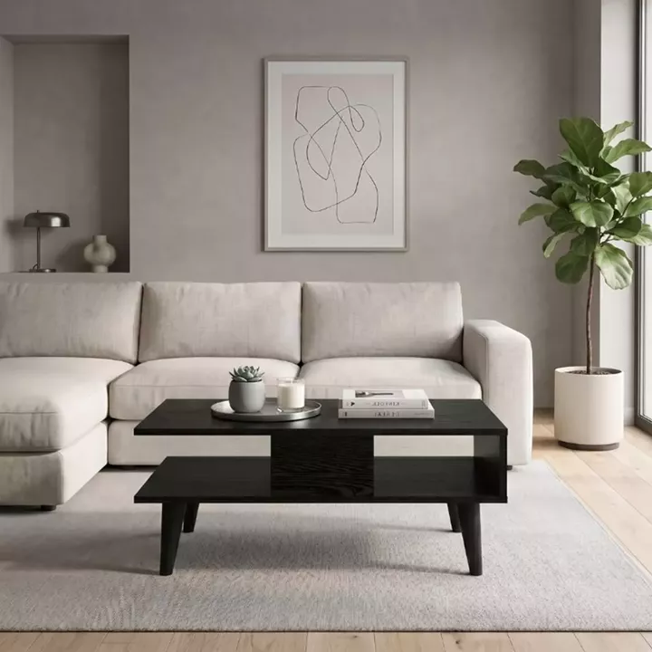 Τραπεζάκι σαλονιού Andros Megapap χρώμα sencron black 90x54x39,6εκ.