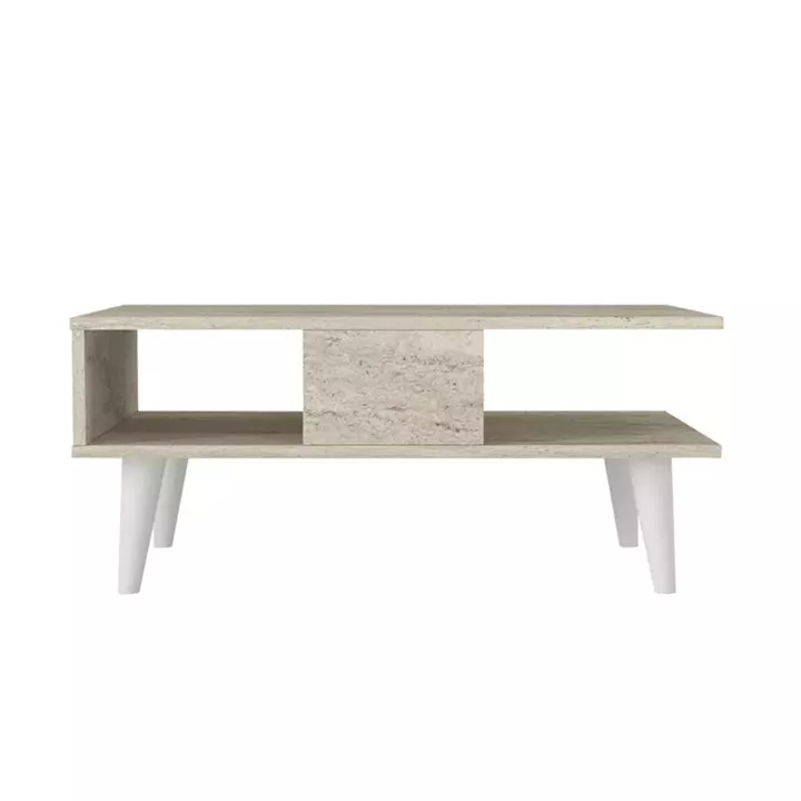 Τραπεζάκι σαλονιού Andros Megapap χρώμα travertine 90x54x39,6εκ.