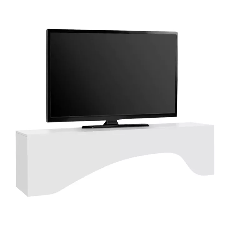 Έπιπλο τηλεόρασης Mara Megapap με LED χρώμα λευκό 150x31,4x40εκ.