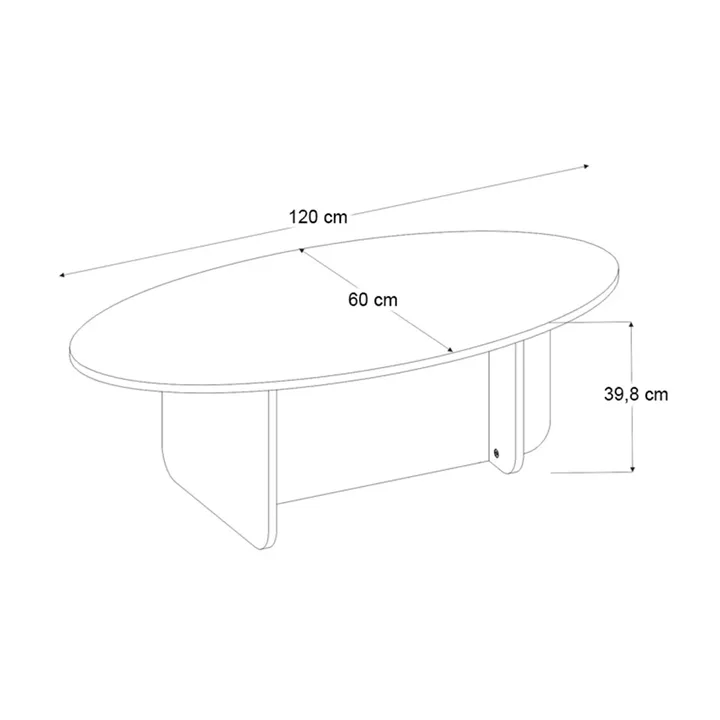 Τραπεζάκι σαλονιού Ravey Megapap χρώμα λευκό 120x60x39,6εκ.