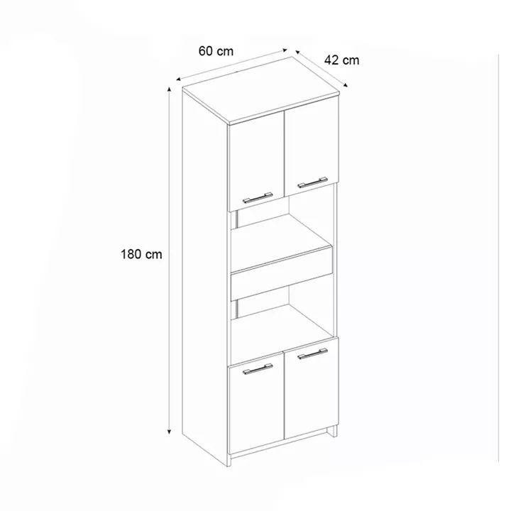 Ντουλάπι κουζίνας - μπάνιου Alvento Megapap χρώμα sapphire oak 60x42x180εκ.