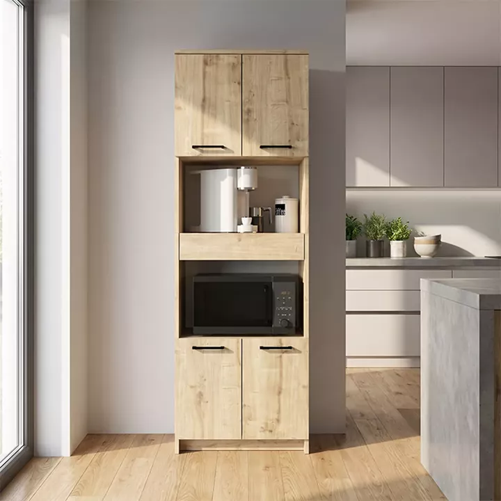Ντουλάπι κουζίνας - μπάνιου Alvento Megapap χρώμα sapphire oak 60x42x180εκ.