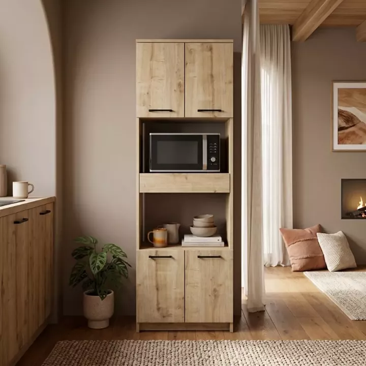 Ντουλάπι κουζίνας - μπάνιου Alvento Megapap χρώμα sapphire oak 60x42x180εκ.
