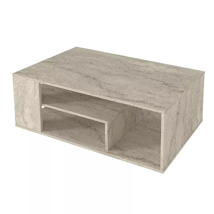 Τραπεζάκι σαλονιού Abdera Megapap χρώμα travertine 110x60x42εκ.