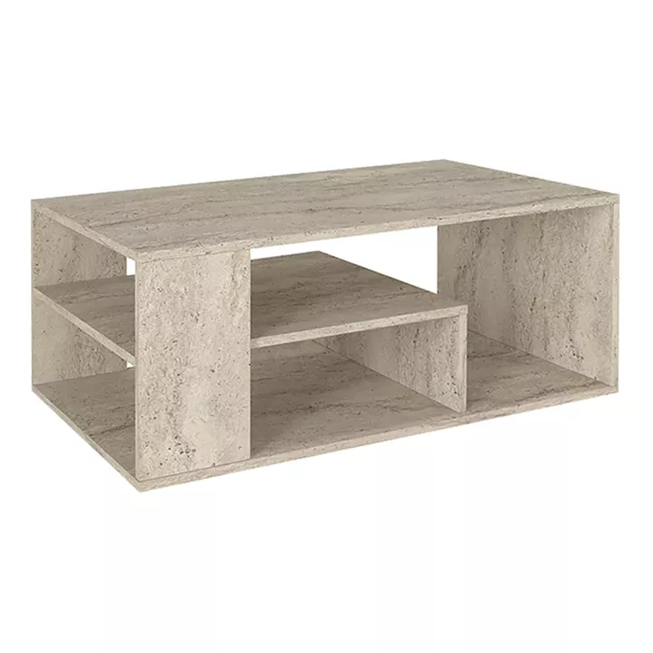 Τραπεζάκι σαλονιού Abdera Megapap χρώμα travertine 110x60x42εκ.